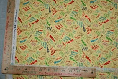 Animal Sounds Moo Farm+ Victoria Hutto Quilting Treasures Fabric 1Y +34 x 42W - Image 1 of 3