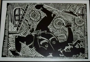 KIP FRACE SIGNED SERIGRAPH OF A MAN - Imagen 1 de 12
