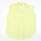 Monki Womens Yellow Polyester Basic Blouse Size M Collared