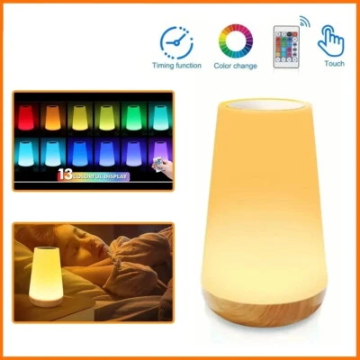 Night Light RGB 13 Color Changing Remote Control Touch Dimmable Lamp Bedroom USA - Image 1 of 4
