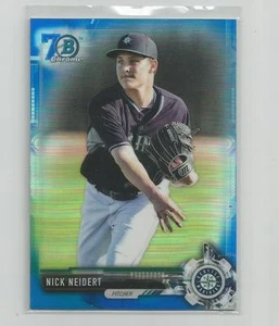 2017 Bowman Cromo NICK NEIDERT Rifrattore Blu 70° Anniversario - Foto 1 di 1