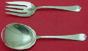 Lotus by Watson-Wallace Sterling Salad Serving Set 2-Piece All Sterling 7 3/4" - Picture 1 of 2