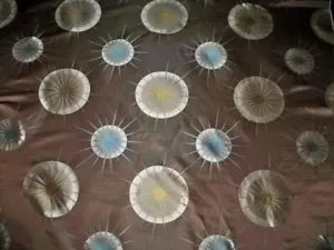 KRAVET COUTURE CONSTELLATION SILK DAMASK FABRIC 10 YARDS BROWN BLUE GREEN MULTI - Picture 1 of 8