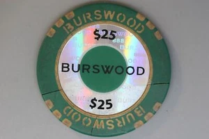 $25 Burswood Casino Gaming Chip - Damaged - 1990's - Picture 1 of 2