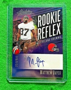 MATTHEW DAYES ROOKIE REFLEX AUTO CARD SP#/400 BROWNS 2017 ABSOLUTE FOOTBALL RC 