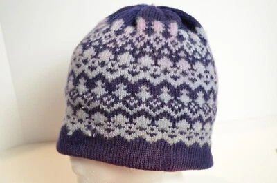 Hecho a mano Andrés Lana Gorro Acrílico Forrado Púrpura Isla Justa Tejido Gorra de Invierno Foto 1 de 4
