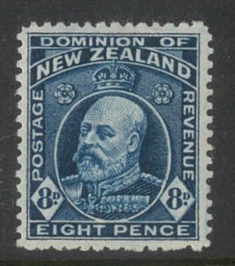 New Zealand 1916 KEVII 8d Stamp Indigo-Blue pictorial wmk paper SG400 MUH 22-13 - Picture 1 of 1