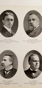 Notable Wisconsin Men of 1901 MILWAUKEE INSURANCE MEN Aitken Pammel Vance D0 - Picture 1 of 7