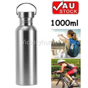 Stainless Steel Bicycle Water Bottle Single Walled Vacuum Insulated Metal Flask - Picture 1 of 9