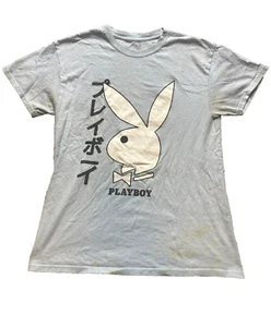 Camisa Playboy Adulto Mediana Azul Claro Logo Big Bunny Ropa de Calle Japonesa Para Hombres - Imagen 1 de 16