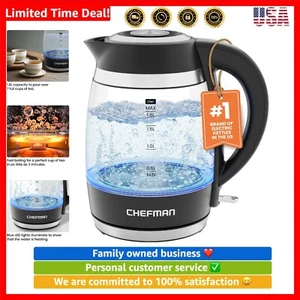 Hervidor de agua de vidrio borosilicato duradero, 1,8 L con tapa extraíble y características de seguridad - Imagen 1 de 10