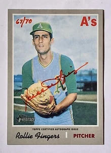 2019 TOPPS HERITAGE #ROA-RF Rollie Fingers RED INK AUTO 67/70 SP ATHLETICS A’S - Picture 1 of 2