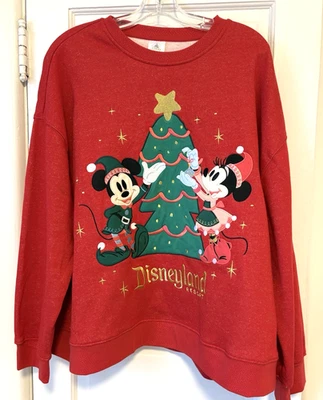 Pullover 2024 Disney Parks Disneyland Navidad Mickey Minnie Cuello Redondo 1X Nuevo con Etiquetas Foto 1 de 4