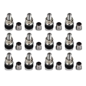 12pcs Motorcycle Tire Metal Bolt Rod Wheel Tire Valve Stem Kit with Dust Cap - Picture 1 of 9