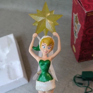Disney grüne TINKERBELL farbwechselnde Glasfaser Flügel Baumspitze Stern, selten - Bild 1 von 21
