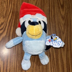 Weihnachten Bluey mit Nikolausmütze Plüschtier, 11 Zoll hoch, Alter 3+, Neu mit Etikett - Bild 1 von 5