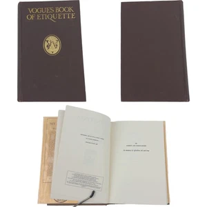 1924 Vogue’s Book of Etiquette — Editors of Vogue, Illustrated Hardcover - Bild 1 von 7