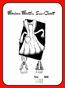 BIB Apron Pattern Full Coverage Scallop Hem Marion Martin MAIL ORDER 9216 Sz Sm - Picture 1 of 5