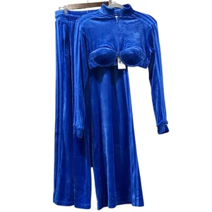 Jeremy Scott Blue Velour Adidas Originals Tracksuit Sweatsuit Womens Size XL NWT - Picture 1 of 13