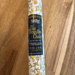 Vintage 70er 80er Floral Kontakt Papier 3 Yds 18" Kontakt A-21 Regal Liner - Bild 1 von 10