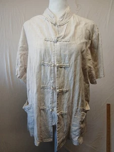 Leinen Kurzarm Jacke Naturmaterial Nachhaltig Large  - Bild 1 von 9