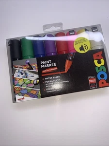 POSCA PC-7Mx8 - PAINT MARKER x 8 STANDARD COLOURS - Picture 1 of 4