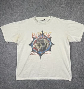 Vintage Horde Rock Tour T Shirt XL 90s Tour Graphic Print Stained Distressed - Picture 1 of 16
