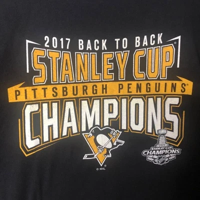 Camiseta Pittsburgh Penguins XXL Negra 2017 Stanley Cup Champions Back to Back  Foto 1 de 4