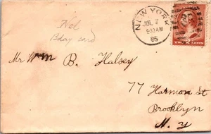 GOLDPATH: US EARLY COVER 1885 NEW YORK,NY.NO.33.BROOKLYN,2C CV815_P28 - Picture 1 of 2