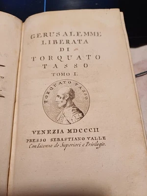 libro GERUSALEMME LIBERATA TORQUATO TASSO TOMO 1 1802 VENEZIA - Immagine 1 di 4