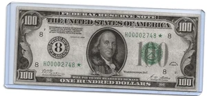 1928 $100 Federal Reserve Note Numerical Star Gold Clause - Picture 1 of 2