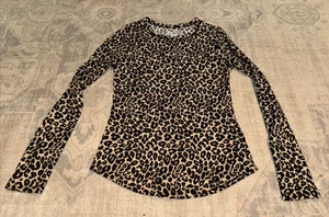 No Boundaries Sz Large 11/13 Womens Jr Leopard Long Sleeve Shirt Long Sleeve - Bild 1 von 4