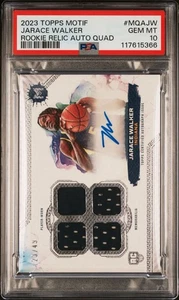 2023 Motif Rookie Quad Relic Autograph Jarace Walker PSA 10 Gem Mint /49 Pacers - Bild 1 von 3