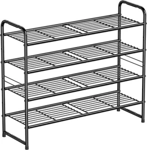 Shoe Rack, 4 Tier Shoe Storage Rack for 20-25 Pairs of Shoes, Shoe organizer - Picture 1 of 9