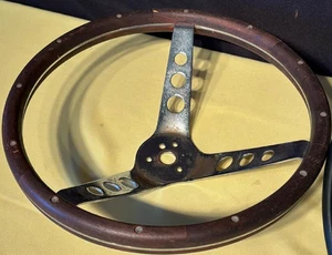 Vintage Superior Steering Wheel Walnut The 500 Superior Performance 13.5 Dia - Foto 1 di 4