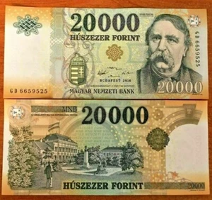 HUNGARY 20000 FORINT P-207 2016 Redesigned UNC Currency Paper Money HUF Banknote - Picture 1 of 2