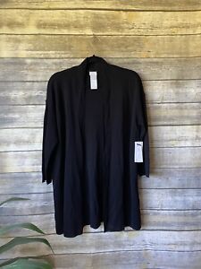 Chico's Travelers NWT | Open Front Cardigan Black | Size P1 Reversible