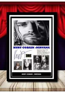 (187)  kurt cobain nirvana signed photograph unframed/framed  (reprint) @@@@@@@ - Picture 1 of 6