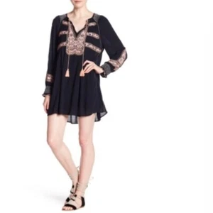 Free People Wind Willows Black Boho Dress size Small NWT - Picture 1 of 9