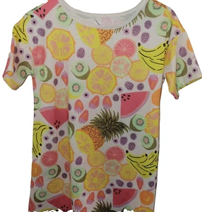 Cat & Jack Multicolor Fruit Print Nightgown Girls Size Medium 8 Used - Picture 1 of 4