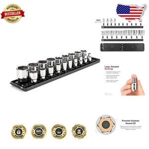Precision 19-Piece Polished 6-Point Socket Set - Easy Read & Corrosion-Resistant - Picture 1 of 9