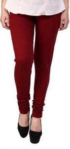 NEW SOFT COTTON STRETCHABLE WOMEN LEGGINGS YOGA PANTS FREE SIZE - BURGUNDY COLOR - Picture 1 of 1