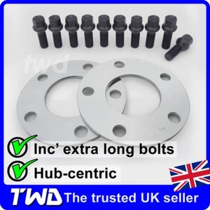 5MM ALLOY WHEEL SPACERS + BLACK BOLTS - VW GOLF MK5/6/7 (5x112/57.1MM) [2N10S32] - Picture 1 of 7