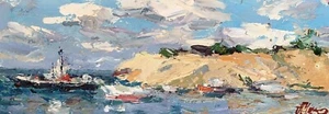 Oil Painting Near The Cape A. Cherednichenko Unframed Original Art nAAA3279 - Picture 1 of 14
