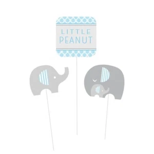 Little Peanut Boy 3 Centerpiece Sticks Blue Elephant Baby Shower - Picture 1 of 3