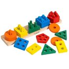 Holz Montessori pädagogisches Sortieren und Stapeln Spielzeug - Farbe und Form lernen R