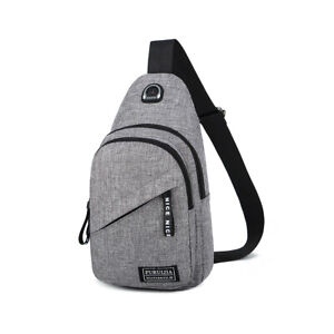 UOOOM Canvas Nylon Sling Shoulder Backpacks Bags Triangle Pack Rucksack Daypack for Sport Hiking Travel Camping 