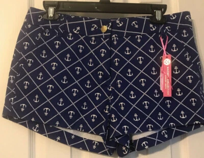 Macbeth коллекции Маргарет Джозефс темно-синий/белый морской хаки шорты размер S новый с Ярлыками - Изображение 1 из 4