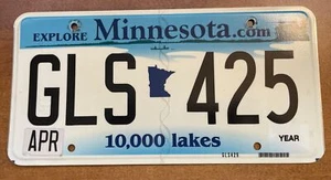 Minnesota License Plate GLS 425 - 10,000 Lakes - Excellent Cond! (A) - Picture 1 of 5