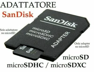 LETTORE ADATTATORE RIDUTTORE SANDISK PER MEMORIA MICRO SD SDHC SDXC ORIGINALI - Foto 1 di 1